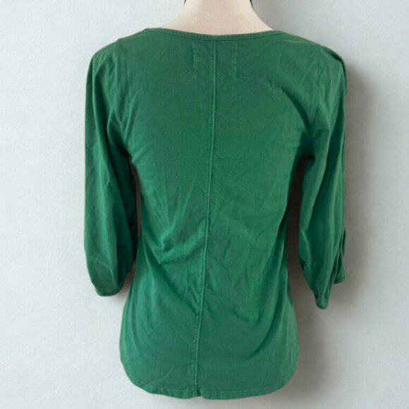 Velvet by Graham & Spencer for Anthropologie Green V-Neck Top Size XS - GUC - Picture 4 of 6